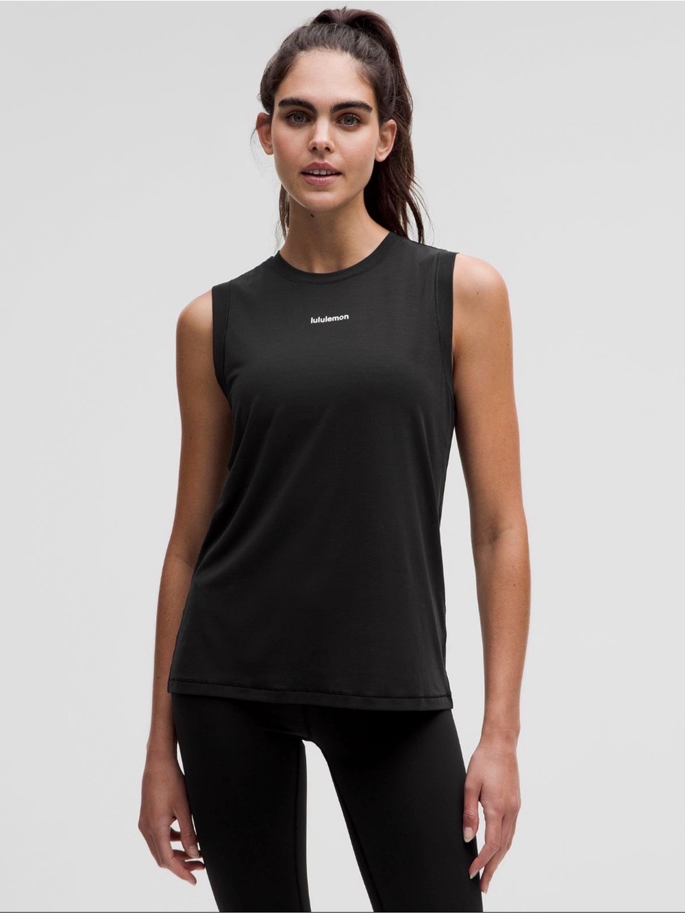 lululemon athletica Black Crewneck Sleeveless Tank